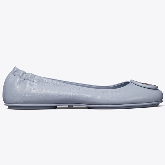 Tory Burch $228 MANY SIZES Minnie Leather Ballet Flats Dew Blue - Picture 5 of 9